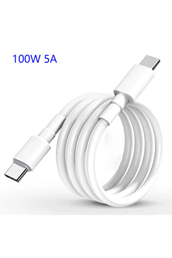 Choice 1.5m 100W 5A White USB c 60W 100w PD Cable USB C to USB C for MacBook Air, Mac Book Pro, Type C Cord