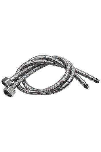 Choice 60CM 2 Pack 60cm Stainless Steel Hose G1/2 Hot and Cold Mixer Faucet Inlet Pipe Hose Bathroom Kitche
