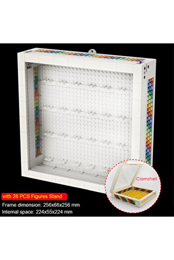 Choice1 Clamshell white MOC Clamshell Wall Mountable City Figures Display Collection Storage Box Dustproof P