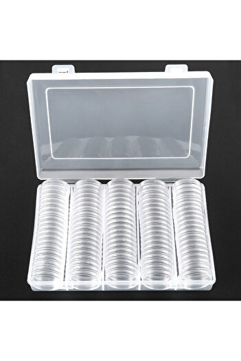 Choice Clear 100Pcs Coin Box Clear 30mm Round Coin Cases Storage Capsules Display Cases Protection Organize