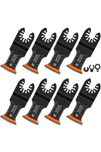 Choice1 8pcs 34MM 10/8Pcs Japanese Oscillating Saw Blades HCS Multitool Blade for Cutting Wood Metal Plastic