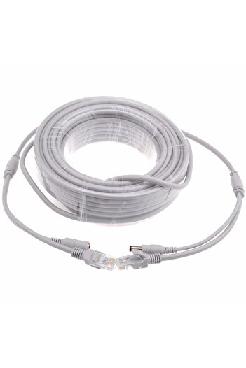 Choice كابل شبكة رمادي بطول 20 مترًا مزود طاقة كابل إيثرنت اثنان في واحد كابل تمديد RJ45 بطول 5 أمتار/10 أمتار/20 مترًا/30 مترًا RJ