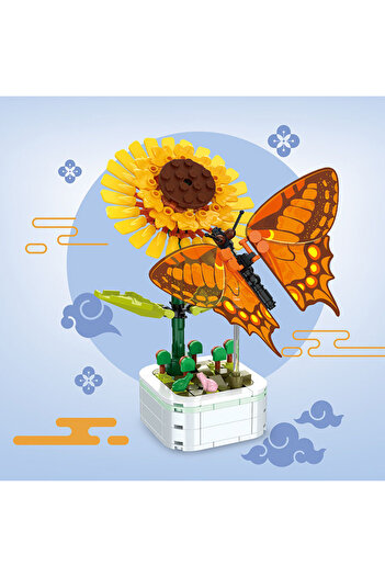 Choice NO BOX F3 Perpetual Bouquet Tulip Flower Building Block 3D Model Home Decoration Plant Potted Assemb