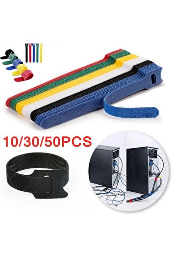 Choice 50PCS Black Cable Organizer Cable Management Cable Winder Tape Protector for wire Ties Phone Accesso