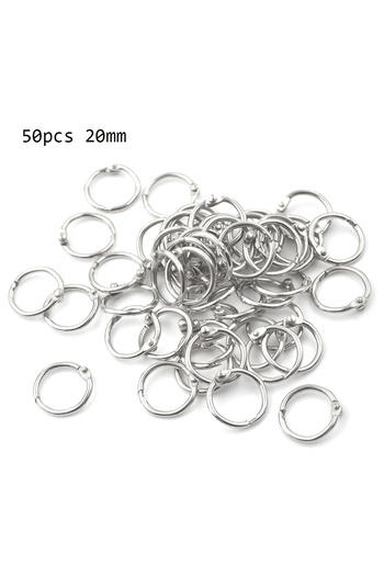 Choice 50Pcs Metal Ring Binder Staple Book Binder Albums Loose-leaf Book Hoops 15-80mm Loose Leaf Ring K...