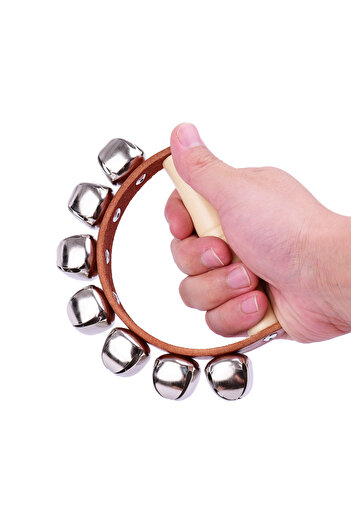 Choice Handbell Hand Bells with 5pcs/7pcs Jingle Bells Wood Handle Musical Instrument Toy for Music Class
