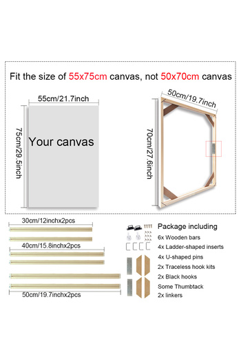 Choice 50x70cm 50x70 60x90 80x120cm Wall Art Canvas Frames Wooden 30x40 40x60 Photo Frame Canvas Diamond Pa