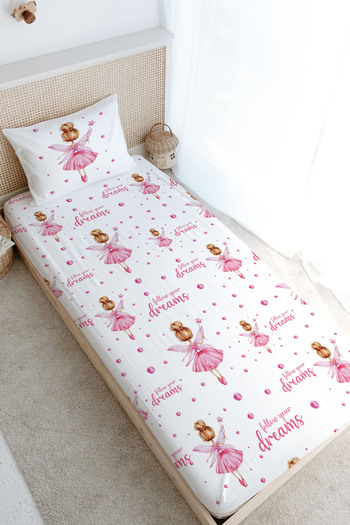 Tuğba Kuğu Single Fitted Sheet Set for Baby Series - Pink Fairy Bun