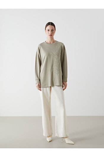 LC Waikiki Peak New Season Crew Neck Embroidered Women's Tunic