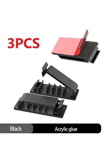 Choice Black 5 Slots 3 PCS 5/8/10 Slots Self-Adhesive Cable Organizer Clips Wire Holder for Office TV PC Et