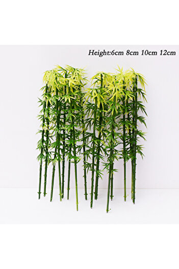 Choice 12cm 5Pcs Miniature Bamboo Tree Plastic Model Kit Micro Landscape Diorama Materials Sand Table Model