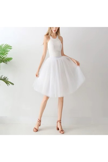 HSNLİFE Fusta de damă Tutu umflat cu 3 straturi, lungime 65 cm Fusta din tul