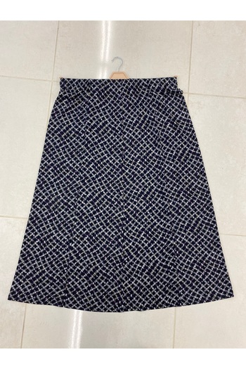 TDYtrendy Giyim Mother's Patterned Plus Size Violet Skirt with Elastic Waist