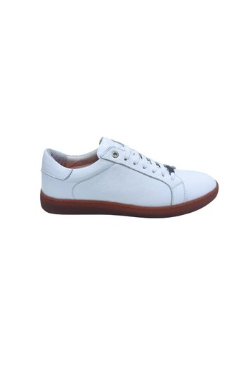 LUCIANO BELLINI LUCIANO BELLINI WHITE LEATHER MEN'S CASUAL SHOES