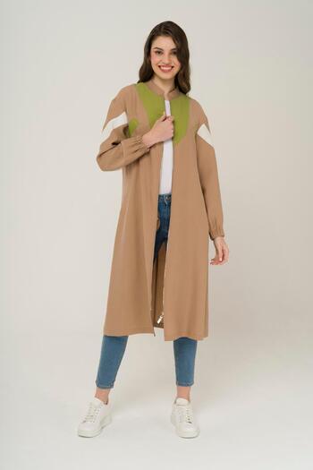Olcay Garni Detailed Zipper Closure Unlined Cape Mink 6471