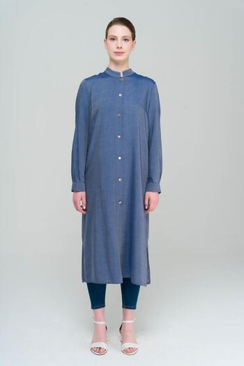 Olcay Richter Collar Long Tunika BLUE 9826