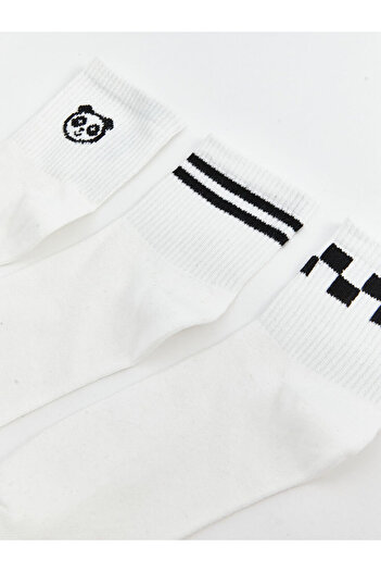LC Waikiki Lcw Dream White Patterned Women's Socks 3 Pack