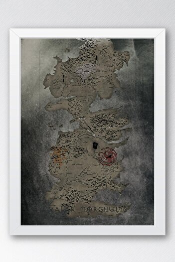 Saturn Game of Thrones Map Framed Painting - Game of Thrones Tv Series Poster Painting