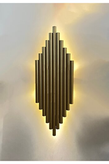gaziantepavize Elektrikli Taç Mahal Gold Metal Dekoratif Günışığı Duvar Aplik - Led Dahildir (PİLLİ DEĞİLDİR)