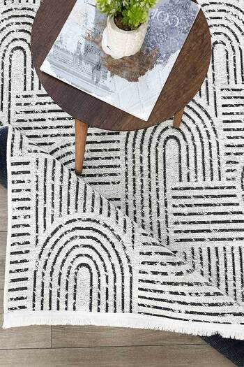Decomia Home Enna Saçaklı Dokuma Pamuklu Şönil Kilim Modern Salon Halısı Mutfak Halısı Yolluk