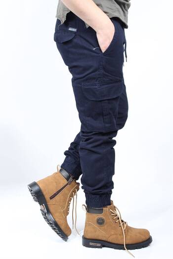 Oksit 1569 Lycra Men's Cargo Pants with Elastic Waist and Legs