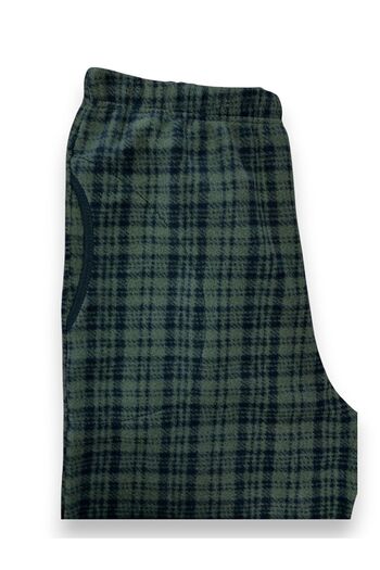 FORMO Men's Green Fleece Pocket Winter Thick High Quality Pajama Bottoms