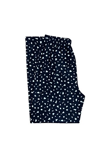 FORMO Women's Black and White Patterned Suede Quality Soft Winter Pajama Bottoms
