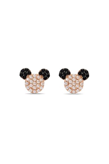 Parmas Design Kız Çocuk Siyah Mickey Mouse Gümüş Küpe