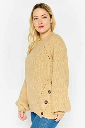 Pepe Jeans Women Knitted Long Sleeve Sweater, Beige