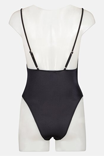 Diesel Women Brand Logo One Piece Swimwear, Black