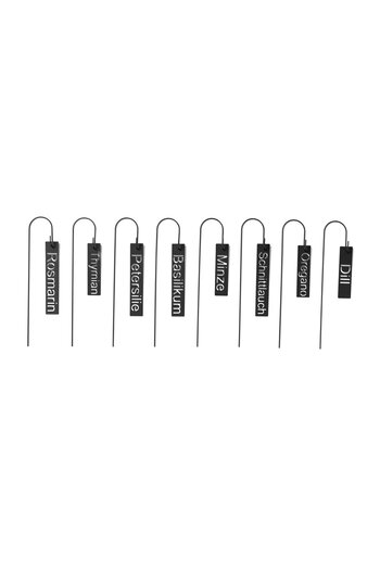 Tchibo 8 Pieces Stainless Herb Sign, Black