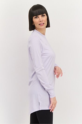 Puma Modest Activewear Long Sleeve Purple Women's Running And Performance T-shirt