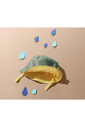 Tchibo Kids Girls Rain Hat, Olive and Green and Yellow