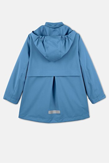 Tchibo Kid Girls Plain Long Sleeve Parka Jacket, Blue
