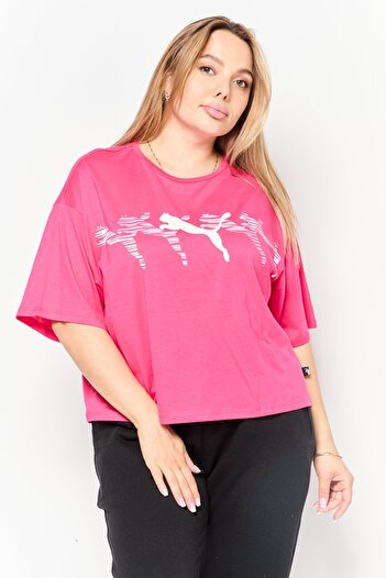 Puma Women Sportswear Fit Short Sleeve Training Top, Dark Pink