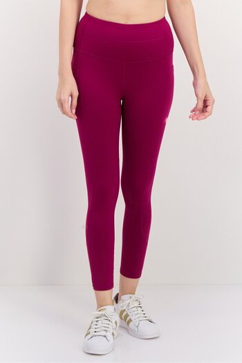 SKECHERS Women Sportswear Fit Solid Training Leggings, Purple