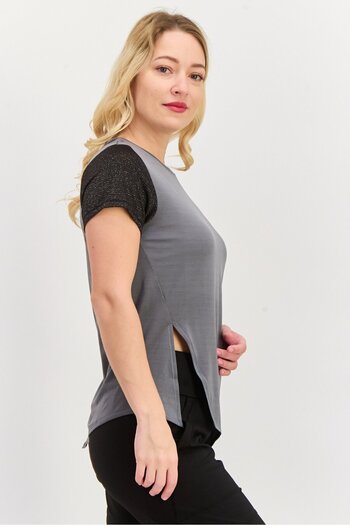 Puma Women Regular Fit Short Sleeve Running Top, Grey