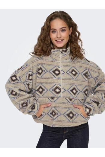 ONLY Women's Half Zipper Teddy Sweatshirt - 15340691