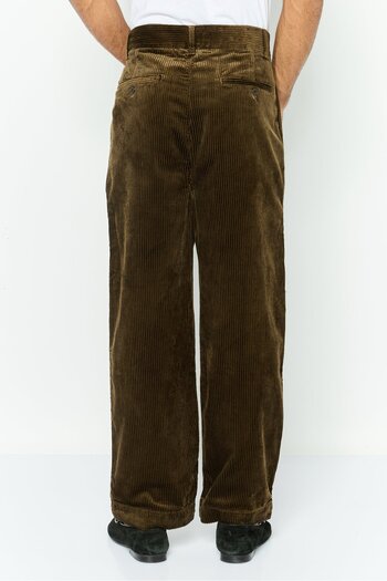 Gant Men Regular Fit Textured Wide Volume Corduroy Pants, Rich Brown