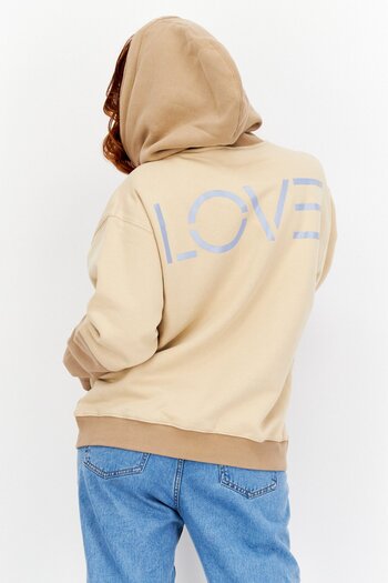 Esprit Women Hooded Plain Sweatshirt, Brown