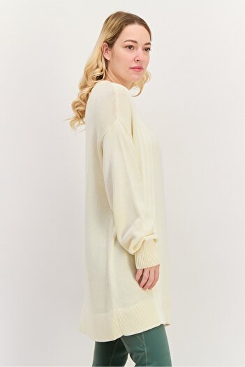 adidas Women Sportswear Fit Long Sleeves Outdoor Sweater, Cream