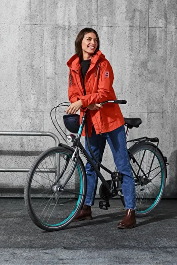 Tchibo Women Hooded With Drawstring Weather Jacket, Orange