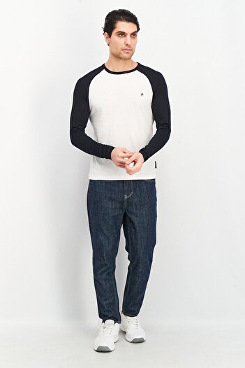 French Connection Men Crew Neck Long Sleeves Brand Logo T-Shirt, White