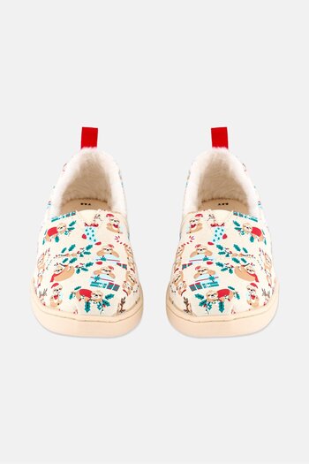 Toms Kids Boy Dark Holiday Slip On Shoes, Beige Combo
