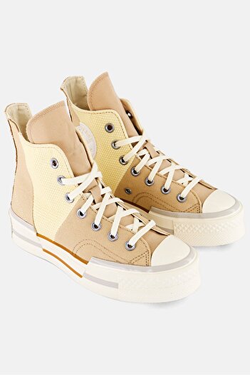 Converse Women Chuck 70 Plus Hi Lace Up Sport Shoes, Beige Combo