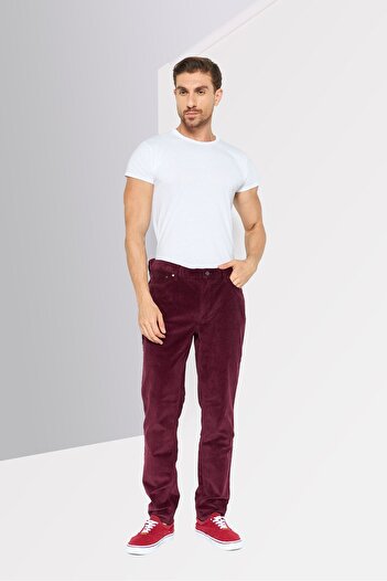 Michael Kors Men Slim Fit Ribbed Corduroy Pants, Brown