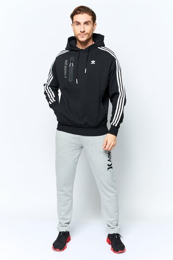 adidas Men Sportswear Fit Brand Logo Training Hoodies, Black