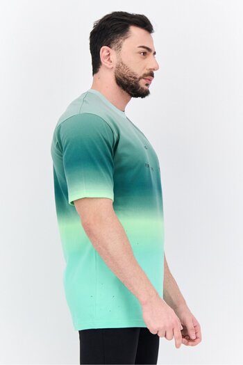 adidas Men Sportswear Fit Short Sleeves Running T-Shirt, Green Combo