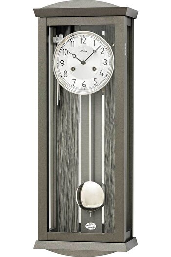 AMS Wall Clock 2748, Mechanical, Silver, Analogue, Modern