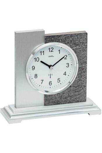 AMS Table Clock 5150, Quartz, White, Analogue, Modern